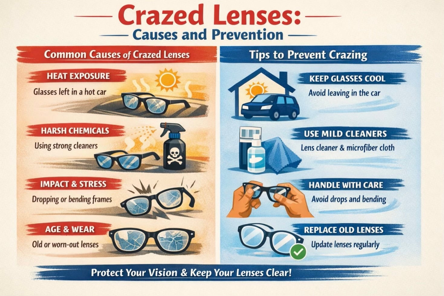 Crazed Lenses Causes and Prevention Infographic