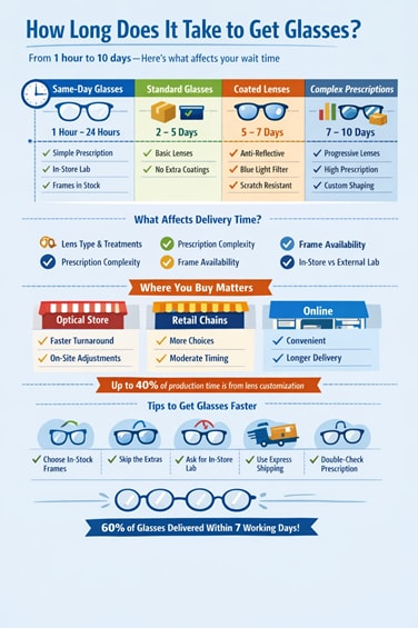 how long it takes to get prescription glasses