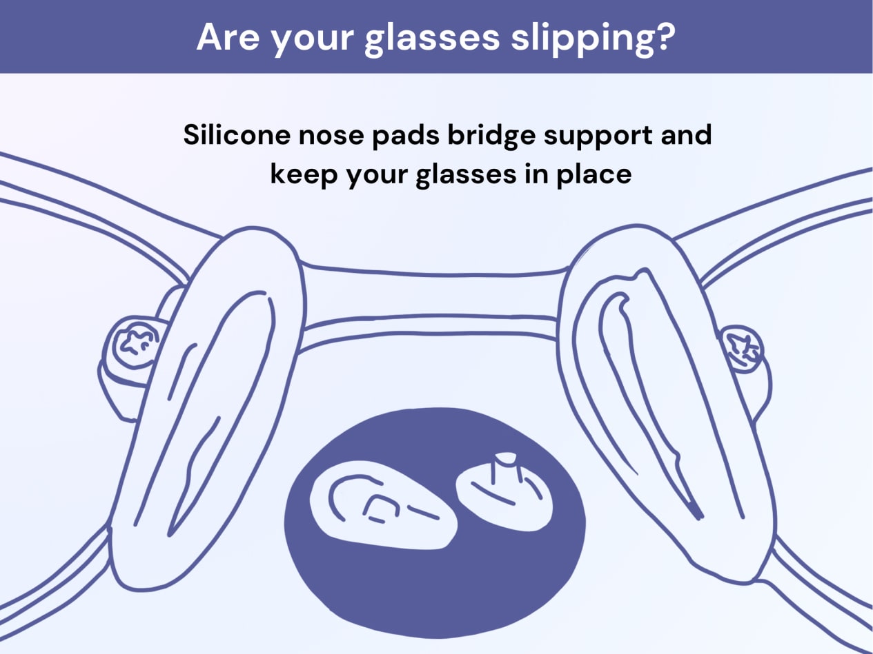 Glasses slipping bridge support