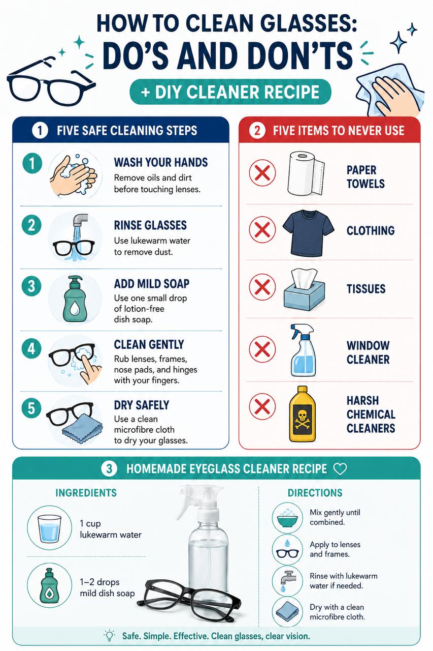 How to clean glasses do's and don'ts